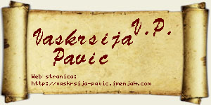 Vaskrsija Pavić vizit kartica